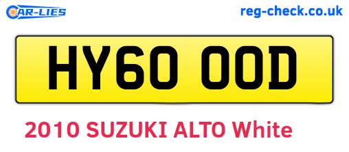 HY60OOD are the vehicle registration plates.