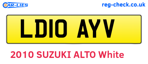 LD10AYV are the vehicle registration plates.
