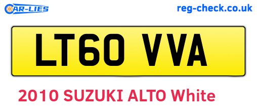LT60VVA are the vehicle registration plates.