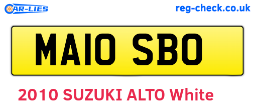 MA10SBO are the vehicle registration plates.