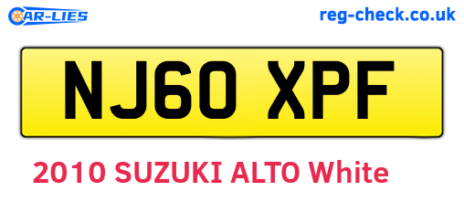 NJ60XPF are the vehicle registration plates.