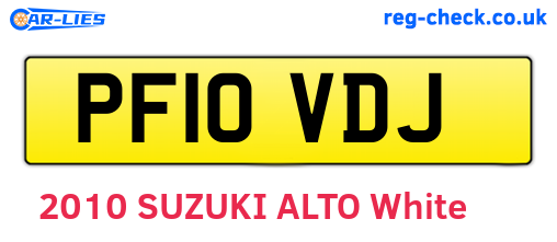 PF10VDJ are the vehicle registration plates.
