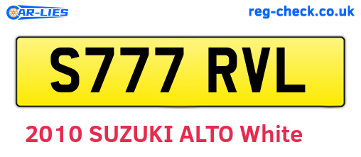 S777RVL are the vehicle registration plates.