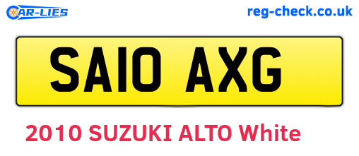 SA10AXG are the vehicle registration plates.