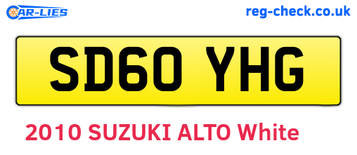 SD60YHG are the vehicle registration plates.