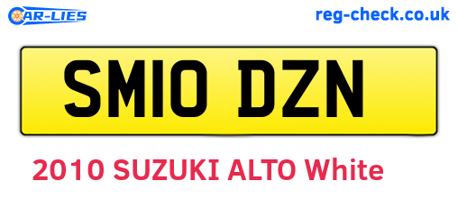 SM10DZN are the vehicle registration plates.