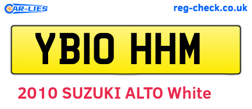 YB10HHM are the vehicle registration plates.