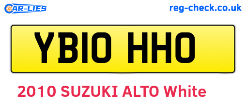 YB10HHO are the vehicle registration plates.