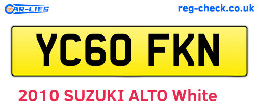 YC60FKN are the vehicle registration plates.