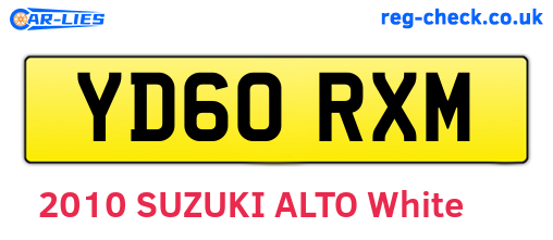 YD60RXM are the vehicle registration plates.