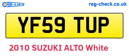 YF59TUP are the vehicle registration plates.