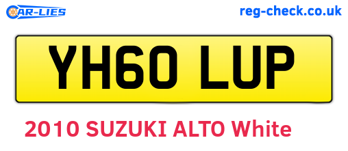 YH60LUP are the vehicle registration plates.