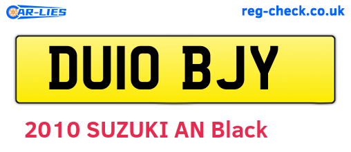 DU10BJY are the vehicle registration plates.
