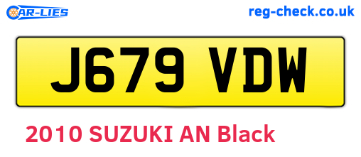 J679VDW are the vehicle registration plates.
