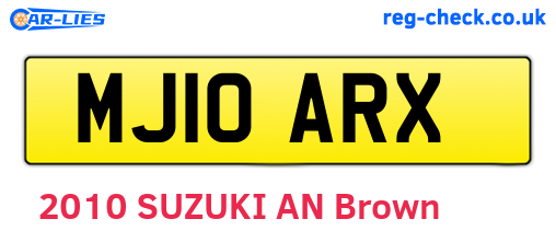MJ10ARX are the vehicle registration plates.