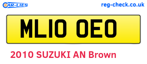 ML10OEO are the vehicle registration plates.
