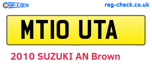 MT10UTA are the vehicle registration plates.