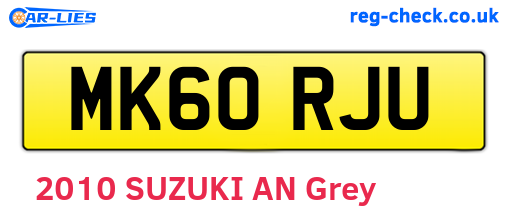 MK60RJU are the vehicle registration plates.