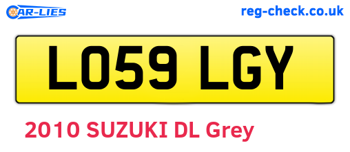 LO59LGY are the vehicle registration plates.