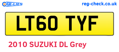 LT60TYF are the vehicle registration plates.