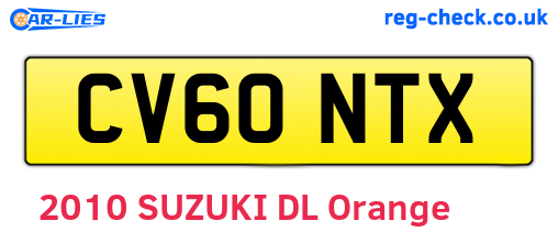 CV60NTX are the vehicle registration plates.