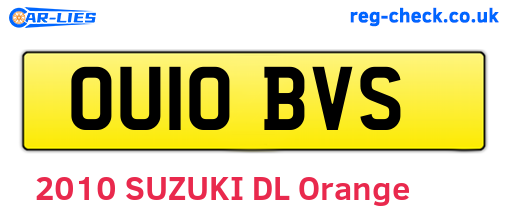 OU10BVS are the vehicle registration plates.