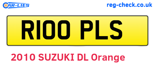 R100PLS are the vehicle registration plates.