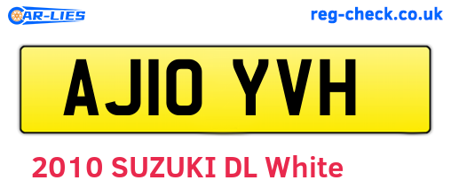 AJ10YVH are the vehicle registration plates.