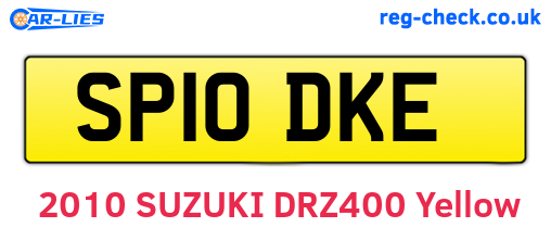 SP10DKE are the vehicle registration plates.
