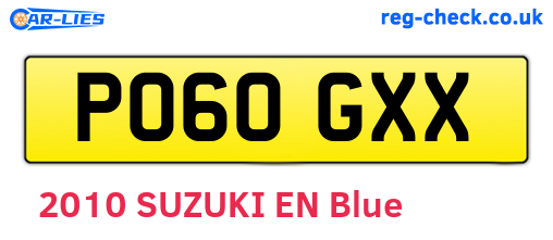 PO60GXX are the vehicle registration plates.