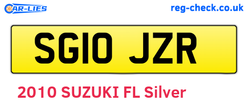 SG10JZR are the vehicle registration plates.