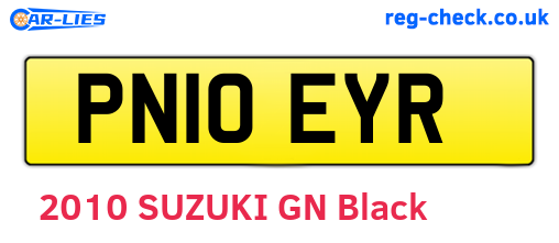 PN10EYR are the vehicle registration plates.