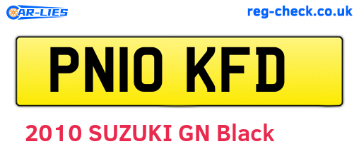 PN10KFD are the vehicle registration plates.