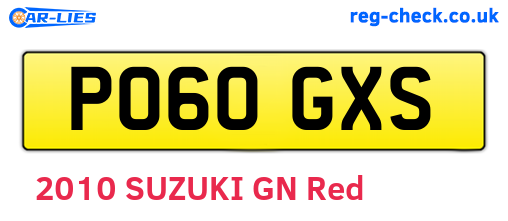 PO60GXS are the vehicle registration plates.