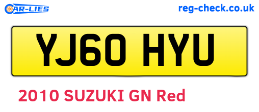 YJ60HYU are the vehicle registration plates.