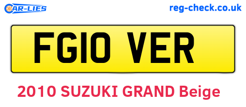 FG10VER are the vehicle registration plates.