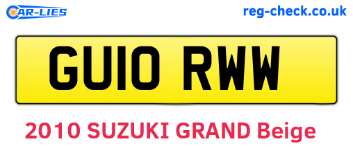 GU10RWW are the vehicle registration plates.