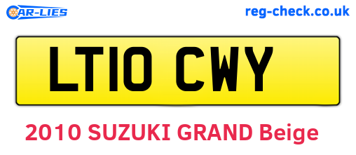 LT10CWY are the vehicle registration plates.