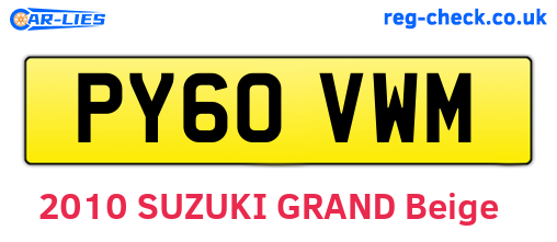 PY60VWM are the vehicle registration plates.