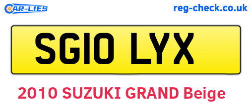 SG10LYX are the vehicle registration plates.
