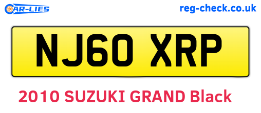NJ60XRP are the vehicle registration plates.