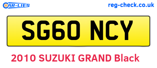 SG60NCY are the vehicle registration plates.