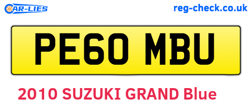 PE60MBU are the vehicle registration plates.