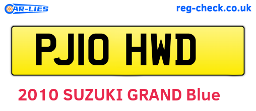 PJ10HWD are the vehicle registration plates.