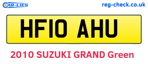 HF10AHU are the vehicle registration plates.