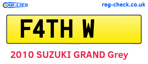 F4THW are the vehicle registration plates.