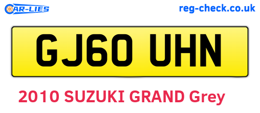 GJ60UHN are the vehicle registration plates.