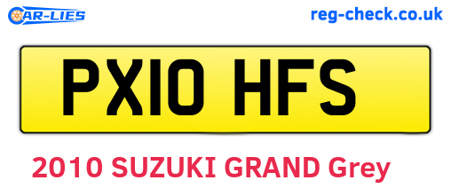 PX10HFS are the vehicle registration plates.