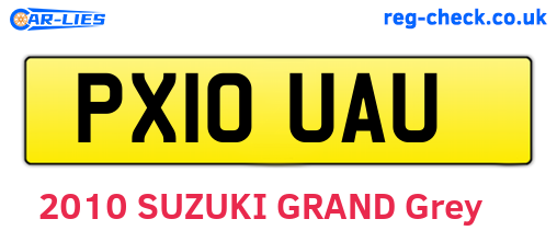 PX10UAU are the vehicle registration plates.