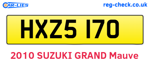 HXZ5170 are the vehicle registration plates.